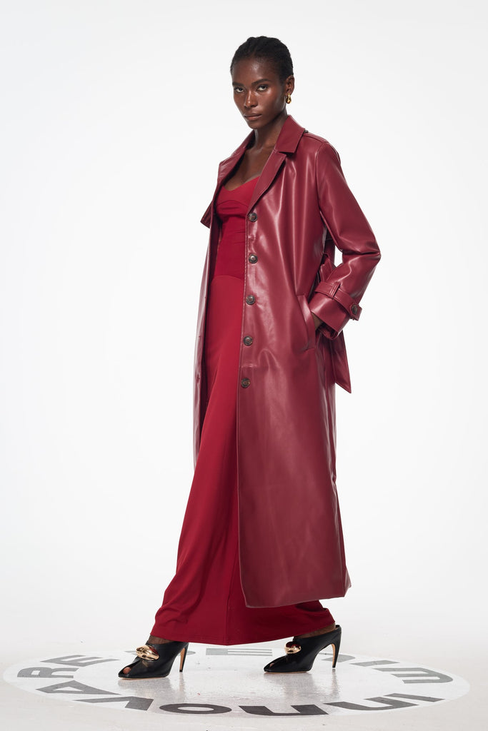 Stylish beautiful dress | Baldechild Buckle Leather Coat - Ideal for special occasions