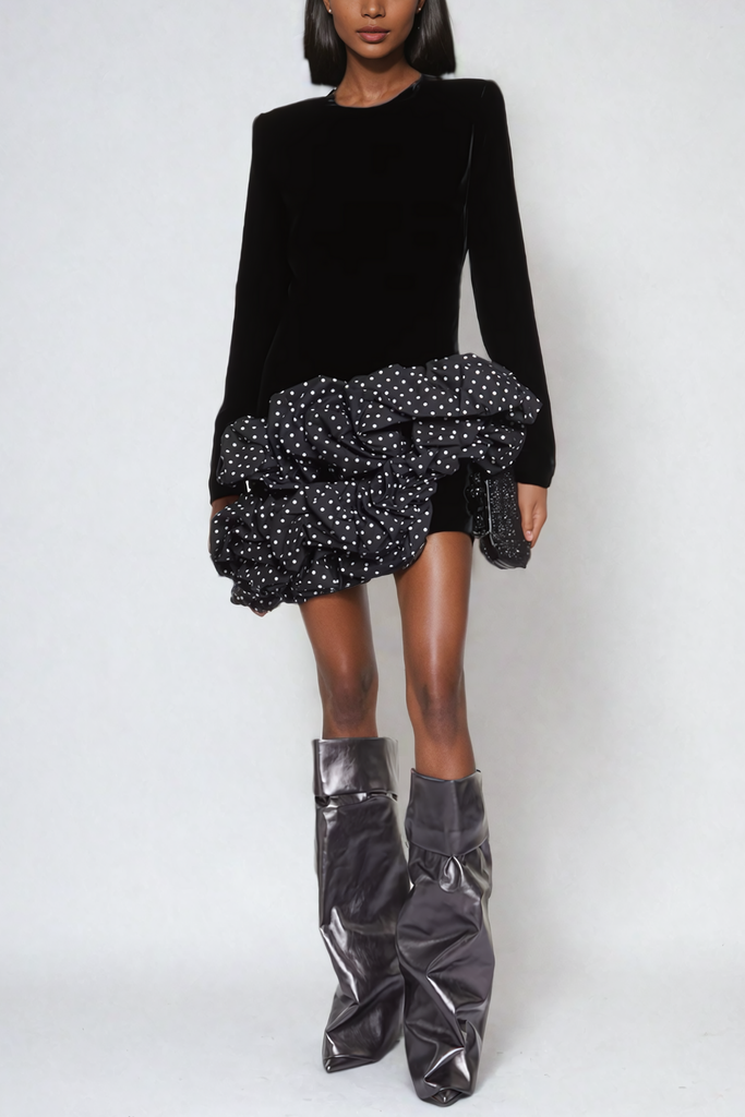 Stylish beautiful dress | Balesego Ruffle Dot Long Sleeve Mini Dress - Ideal for special occasions