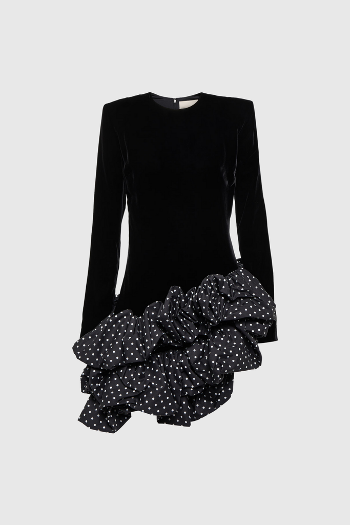 Balesego Ruffle Dot Long Sleeve Mini Dress - Stylish beautiful dress for special occasions | Buy Online