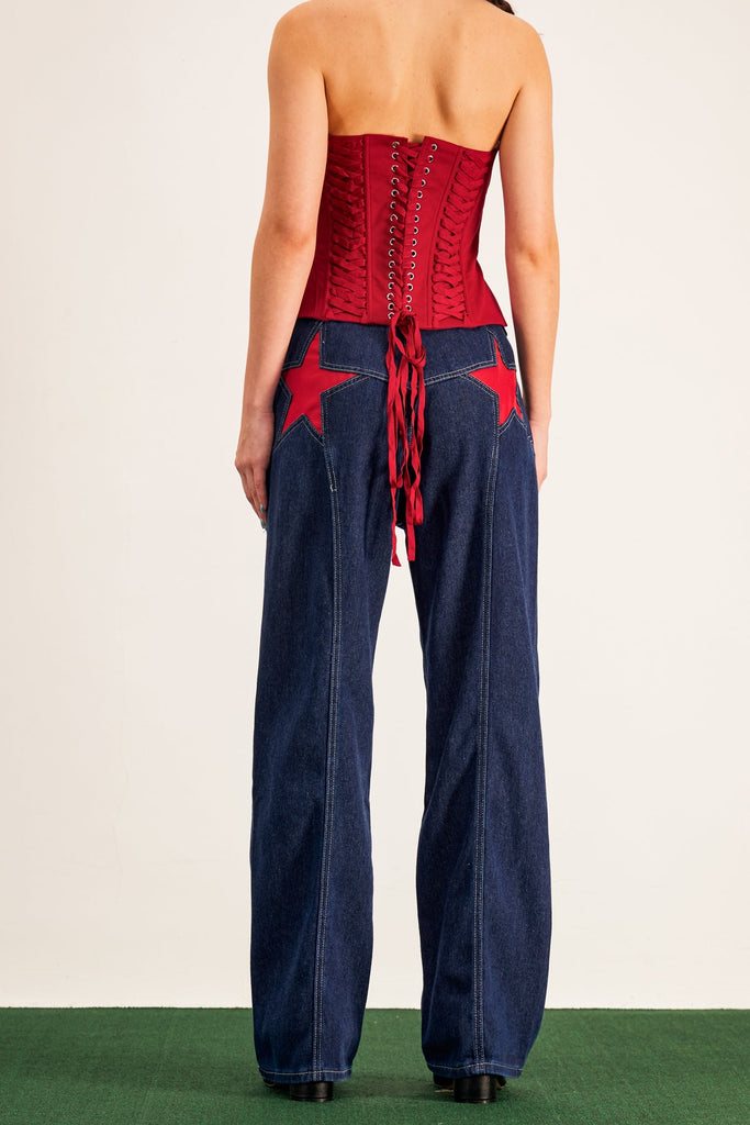 Stylish blue dress | Banquo Star Wide Leg Jeans In Deep Blue - Ideal for special occasions