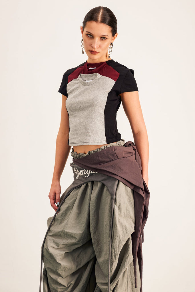 Shop  black dress - Perfect for special occasions | Baptista Deconstruct Crop T Shirt In Black