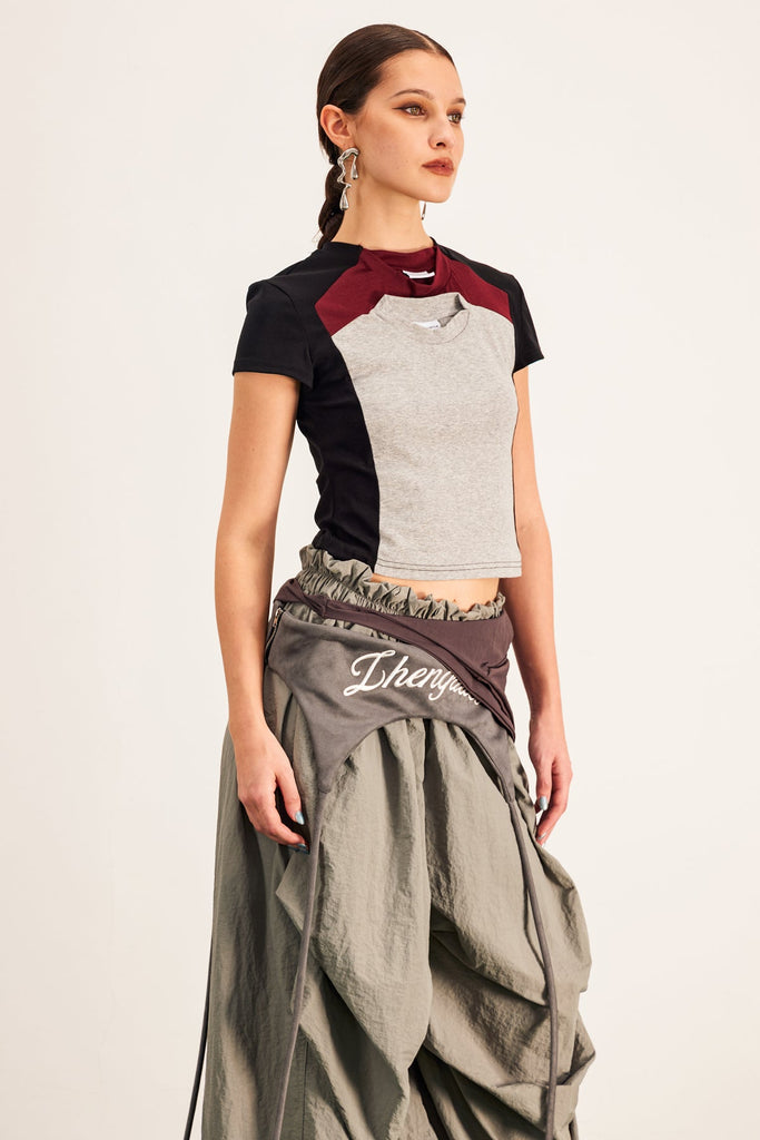 Stylish black dress | Baptista Deconstruct Crop T Shirt In Black - Ideal for special occasions