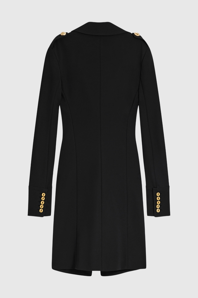 Shop  beautiful dress - Perfect for special occasions | Baraia Asymmetric Gold-buttoned Embellished Coat