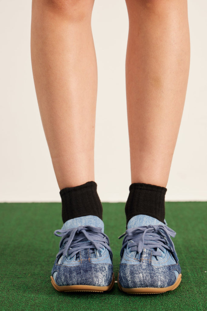 Stylish beautiful dress | Barouch Bow Denim Flats - Ideal for special occasions