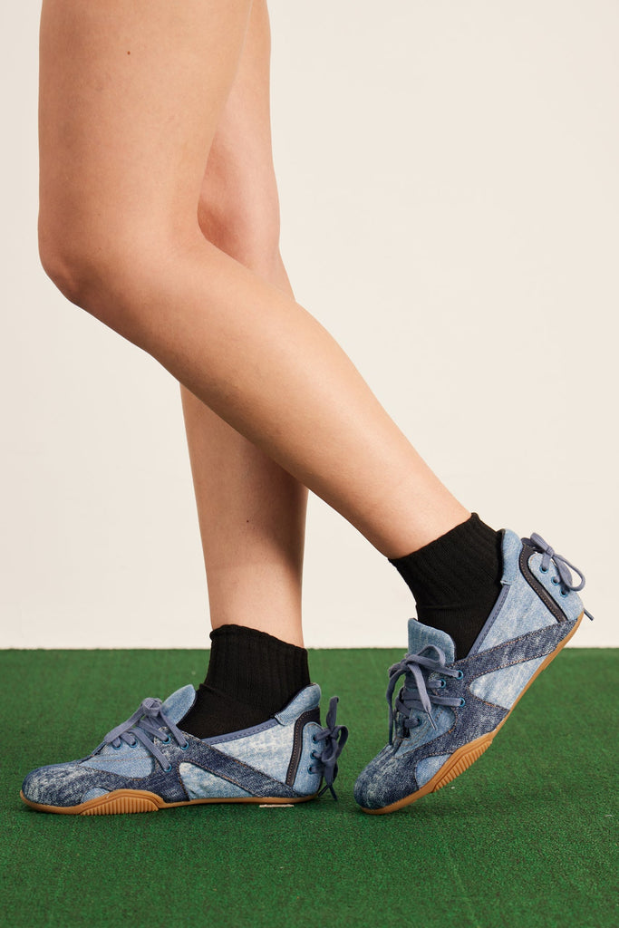 Stylish beautiful dress | Barouch Bow Denim Flats - Ideal for special occasions