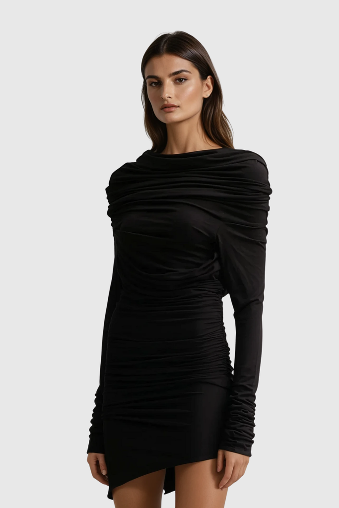 Shop  black dress - Perfect for special occasions | Barry Ruch Asymmetric Mini Dress In Black