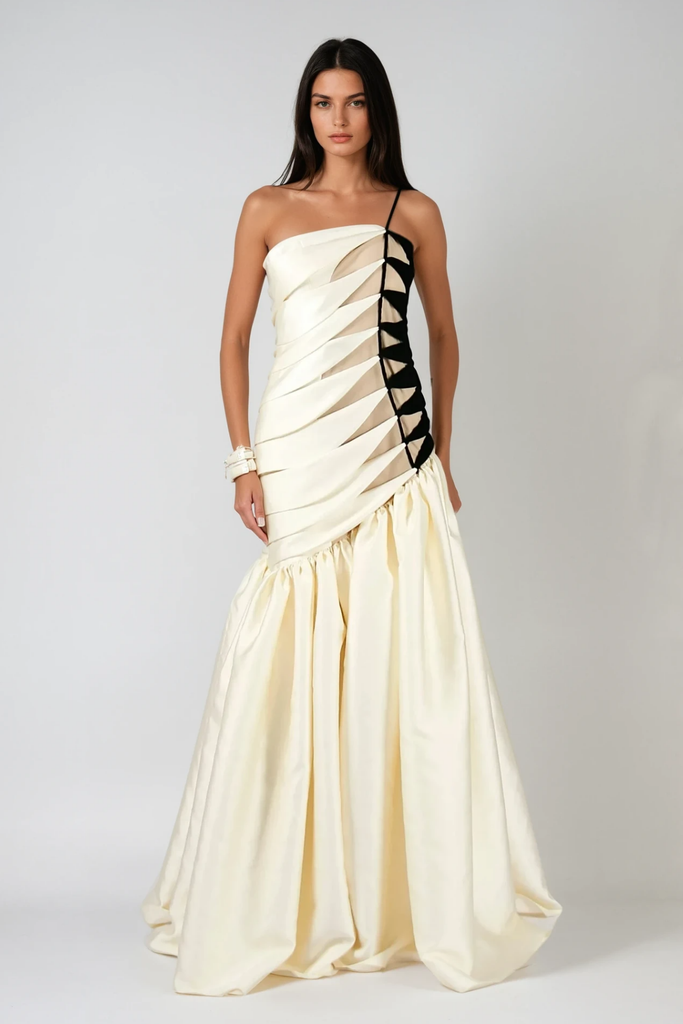Shop  beautiful dress - Perfect for special occasions | Bartol Satin Braided Rope Maxi Dress