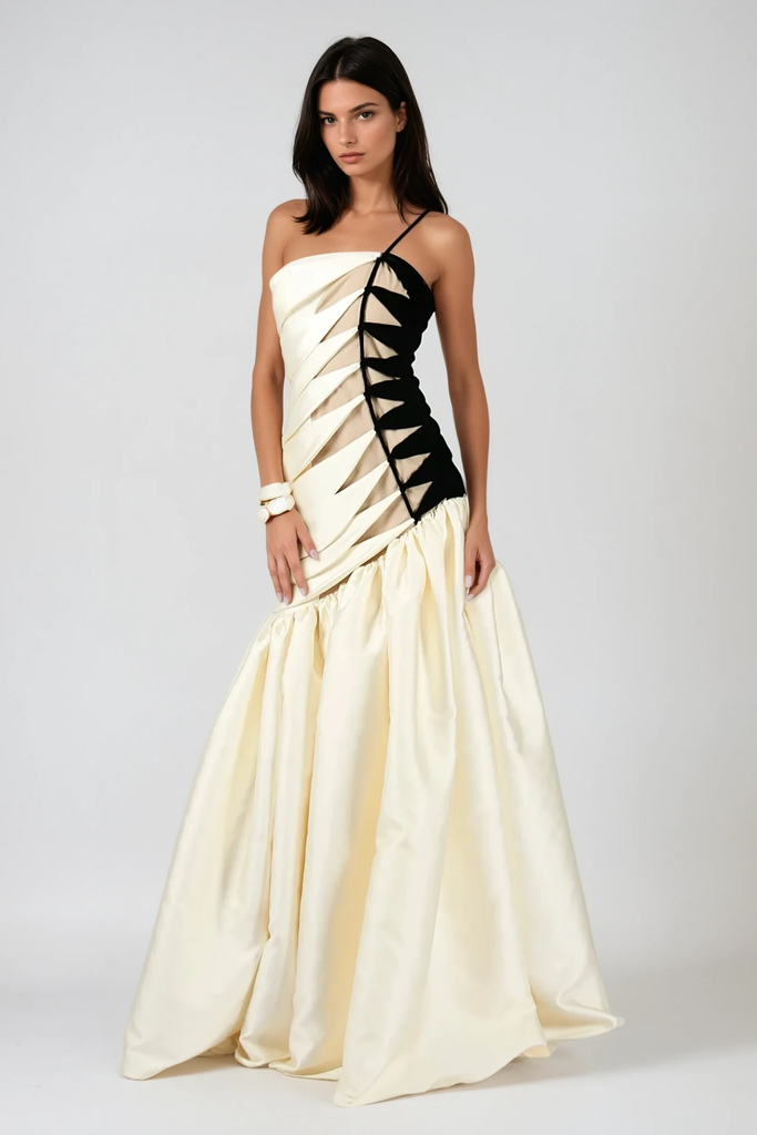 Stylish beautiful dress | Bartol Satin Braided Rope Maxi Dress - Ideal for special occasions