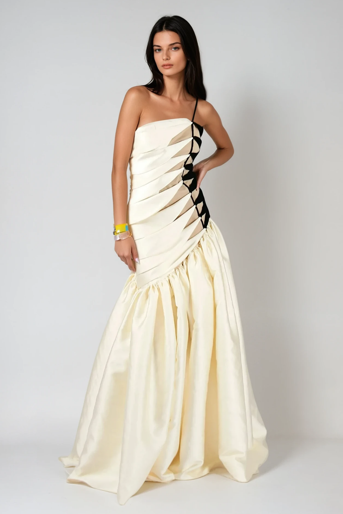Shop  beautiful dress - Perfect for special occasions | Bartol Satin Braided Rope Maxi Dress