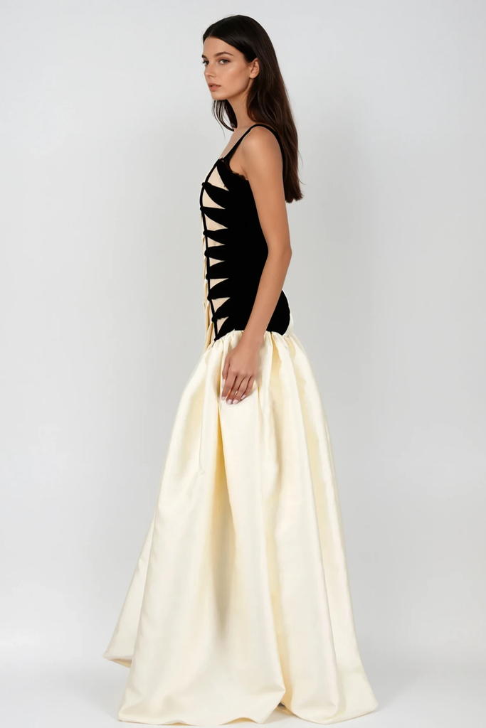 Bartol Satin Braided Rope Maxi Dress - Stylish beautiful dress for special occasions | Buy Online