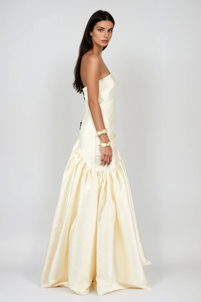 Bartol Satin Braided Rope Maxi Dress - Stylish beautiful dress for special occasions | Buy Online
