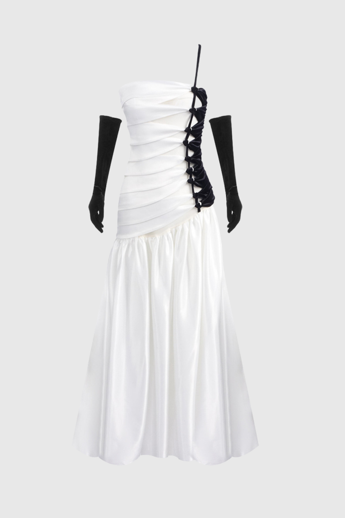 Shop  beautiful dress - Perfect for special occasions | Bartol Satin Braided Rope Maxi Dress