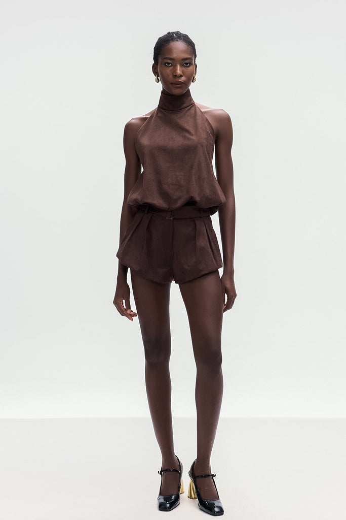 Shop  beautiful mini - Perfect for special occasions | Bartolomea Suede Buckle Mini Pants