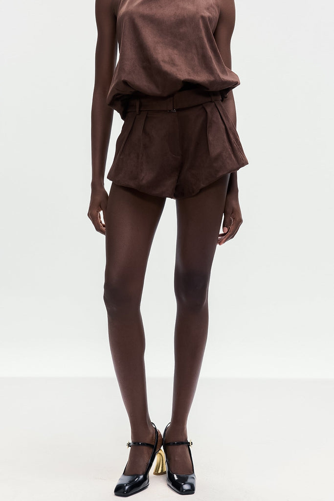 Bartolomea Suede Buckle Mini Pants - Stylish beautiful mini for special occasions | Buy Online