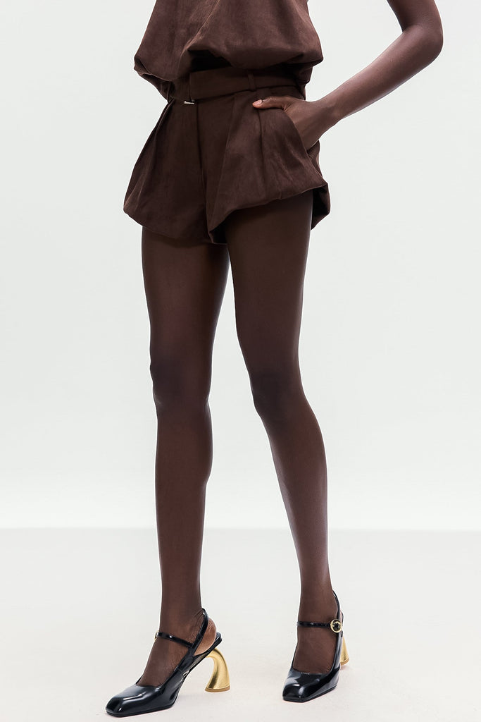 Shop  beautiful mini - Perfect for special occasions | Bartolomea Suede Buckle Mini Pants