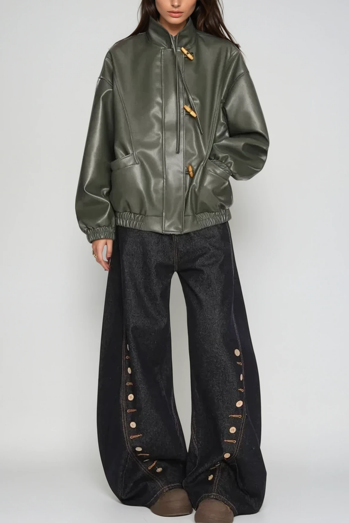 Stylish beautiful dress | Bastiaan Button Curved Leg Jeans - Ideal for special occasions