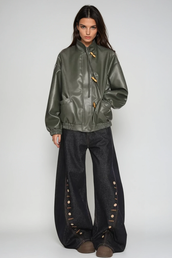 Stylish beautiful dress | Bastiaan Button Curved Leg Jeans - Ideal for special occasions