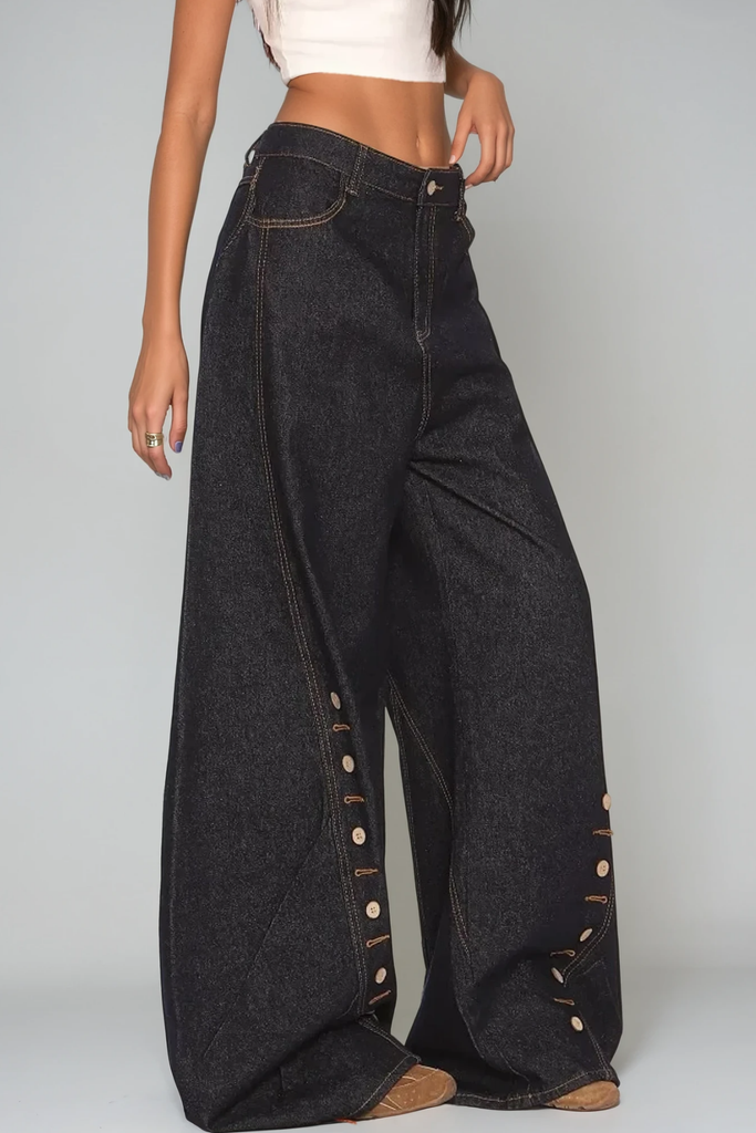 Shop  beautiful dress - Perfect for special occasions | Bastiaan Button Curved Leg Jeans