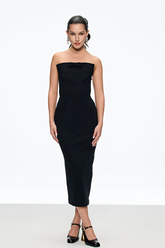 Bastien Strapless Maxi Dress In Black