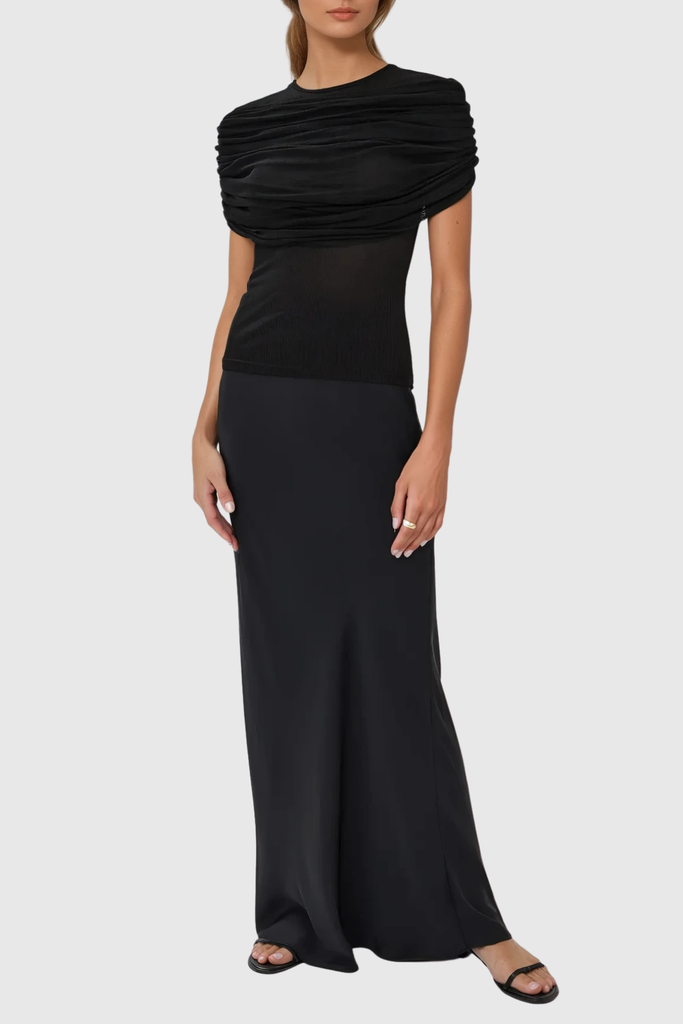 Shop  black dress - Perfect for special occasions | Batel Mesh Ruch T Shirt In Black