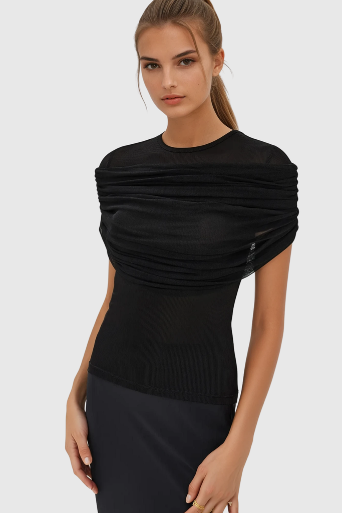 Shop  black dress - Perfect for special occasions | Batel Mesh Ruch T Shirt In Black