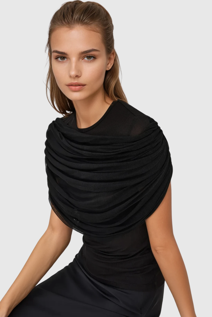 Shop  black dress - Perfect for special occasions | Batel Mesh Ruch T Shirt In Black