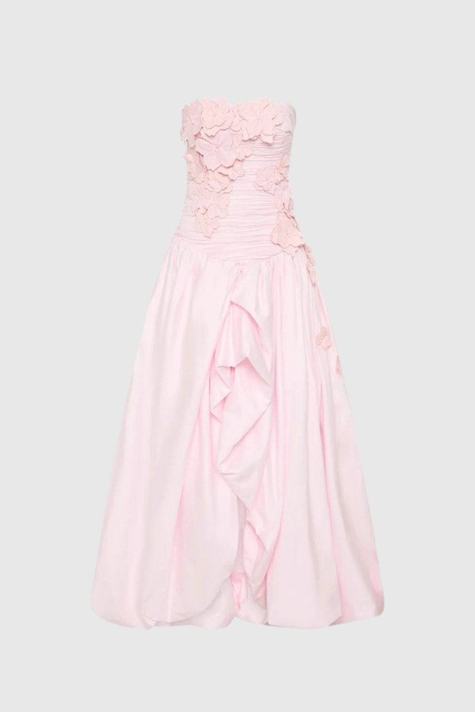 Shop  beautiful dress - Perfect for special occasions | Batsheva Strapless Flower Ruch Puffy Maxi Dress