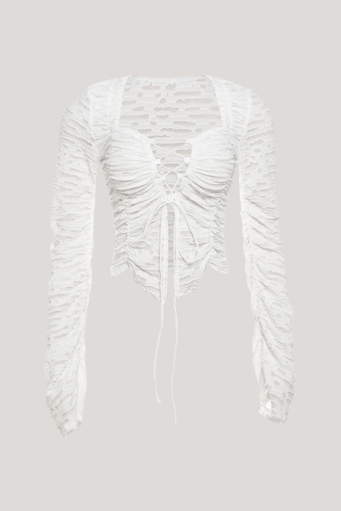 Stylish beautiful dress | Batuhan Ruch Lace Up Drawstring Top - Ideal for special occasions