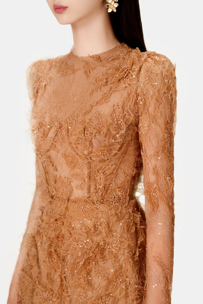 Stylish beautiful dress | Batya Lace Long Sleeve Mini Dress - Ideal for special occasions