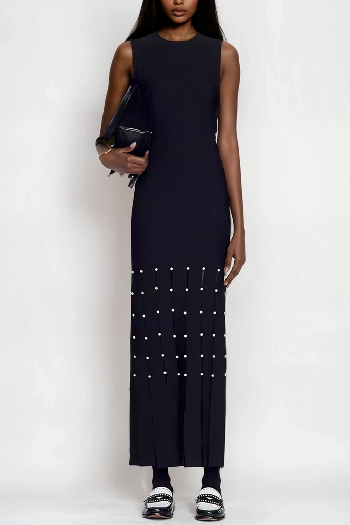 Stylish beautiful dress | Batyr Pearl Cutout Fringe Maxi Dress - Ideal for special occasions