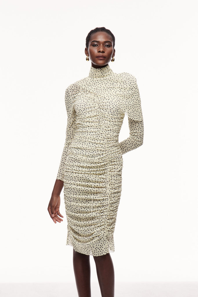 Bau Asymmetric Ruch Shawl Midi Dress - Stylish beautiful dress for special occasions | Buy Online