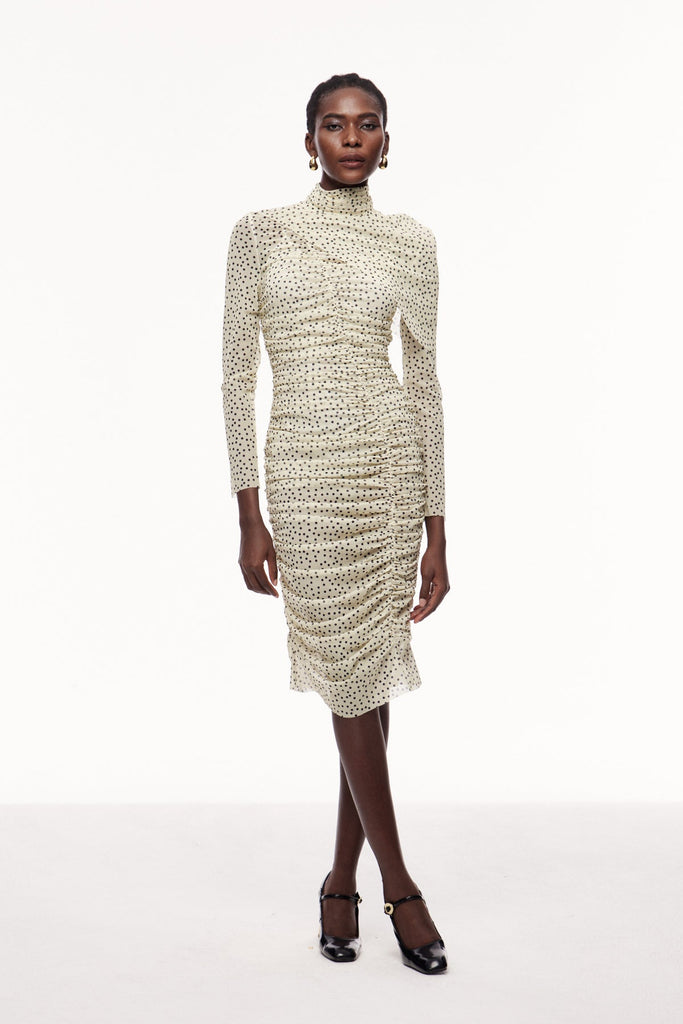 Shop  beautiful dress - Perfect for special occasions | Bau Asymmetric Ruch Shawl Midi Dress