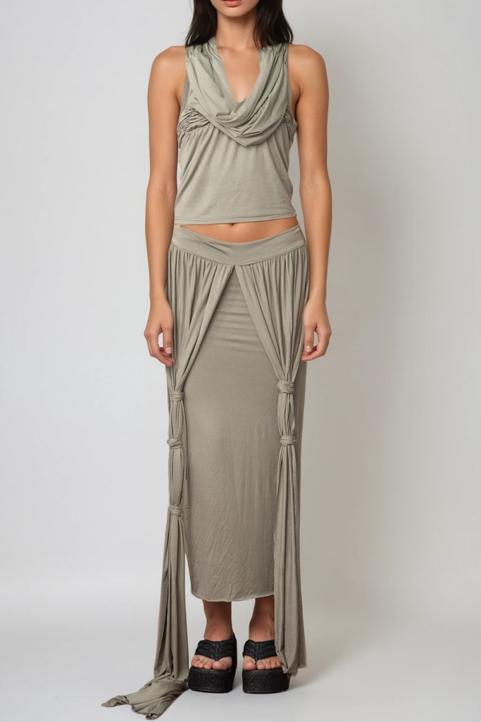 Shop  beautiful dress - Perfect for special occasions | Baugulf Ruch Fringe Lace Up Skirt Set