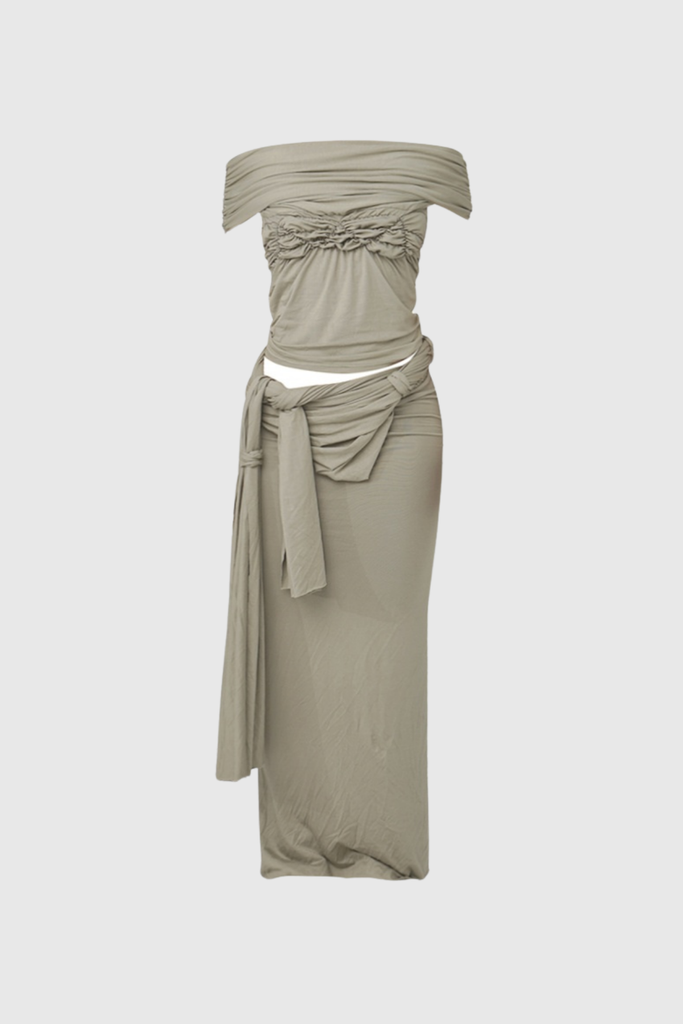Shop  beautiful dress - Perfect for special occasions | Baugulf Ruch Fringe Lace Up Skirt Set