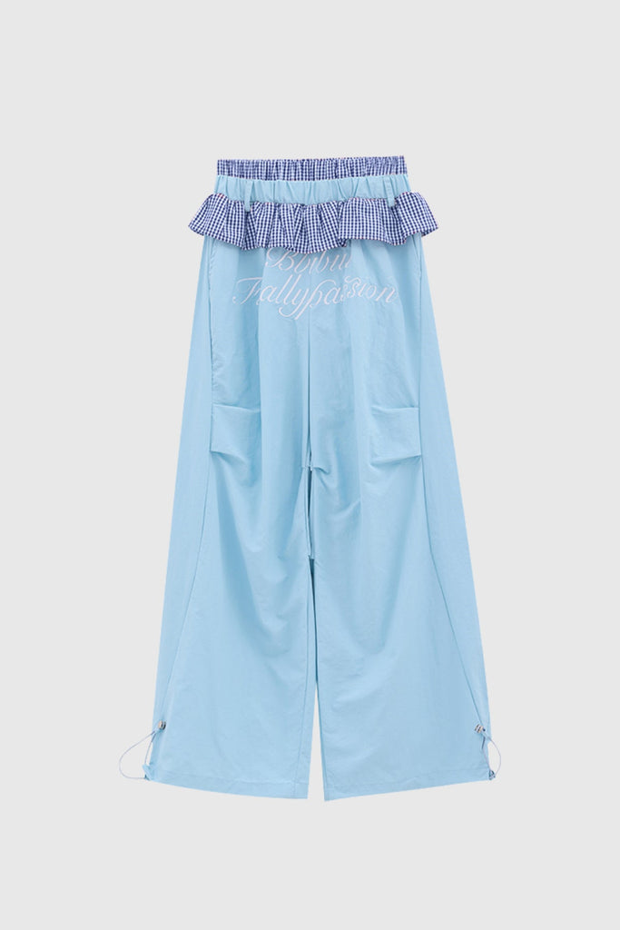 Shop  blue dress - Perfect for special occasions | Bautista Ruffle Print Wide Leg Pants In Blue