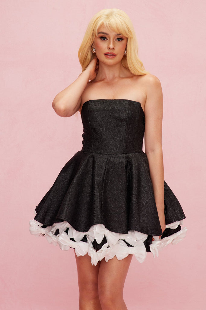 Shop  beautiful dress - Perfect for special occasions | Beate Strapless Sequin Bow Puffy Mini Dress