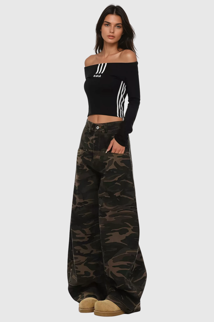 Stylish beautiful dress | Becka Camouflage Print Curved Leg Jeans - Ideal for special occasions