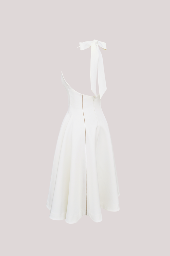 Shop  beautiful dress - Perfect for special occasions | Beckham Halter Neck Stripe Ruffle Midi Dress