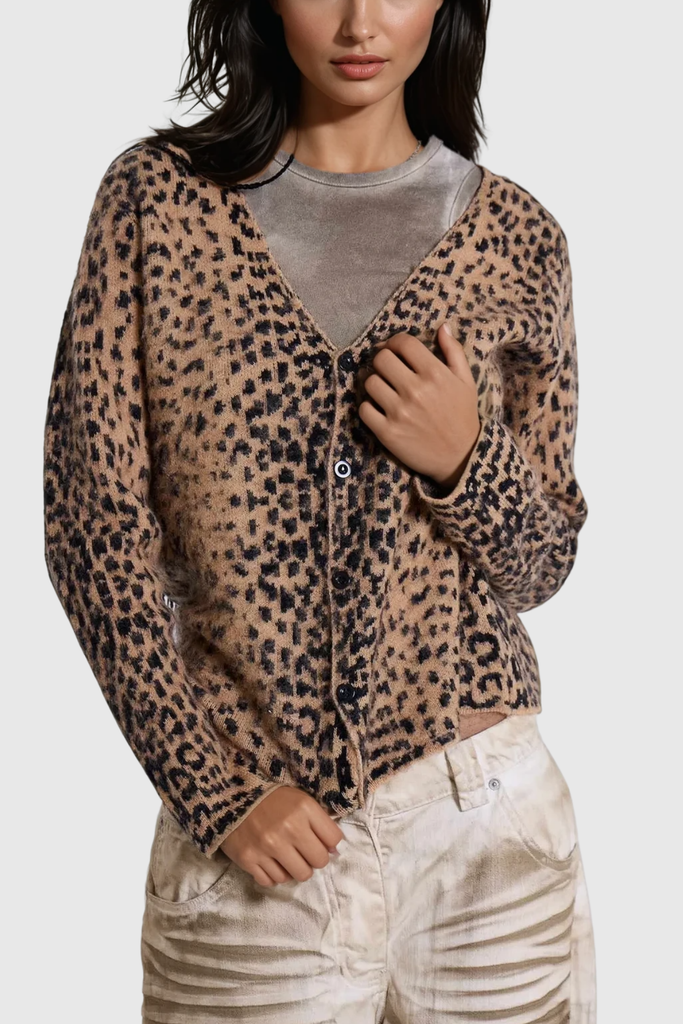 Shop  beautiful dress - Perfect for special occasions | Bedwyr Leopard Plunge Knit Jacket