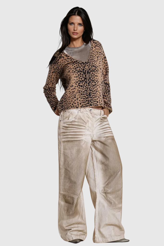 Stylish beautiful dress | Bedwyr Leopard Plunge Knit Jacket - Ideal for special occasions