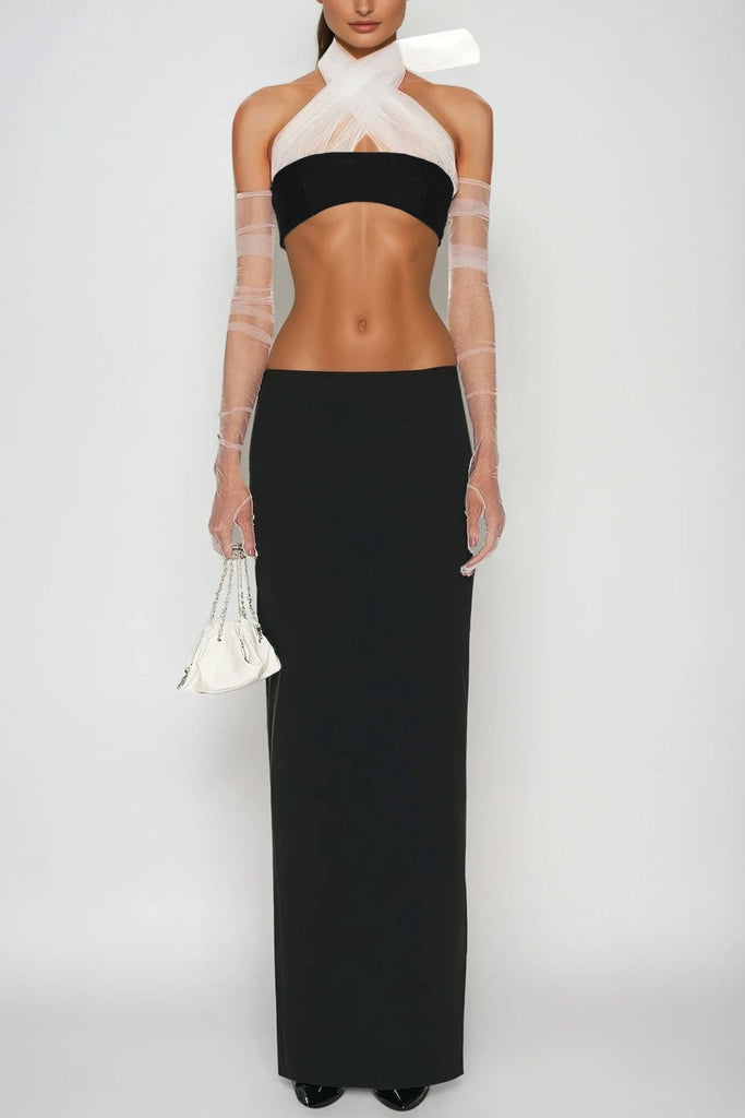 Beecher Deconstruct Lace Crop Skirt Set - Stylish beautiful dress for special occasions | Buy Online