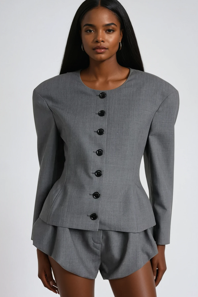 Behnam Crew Neck Button Pants Set - Stylish beautiful dress for special occasions | Buy Online