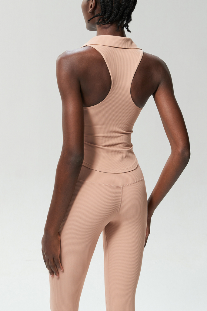 Stylish beautiful dress | Beil Lapel Sleeveless Bodycon Top In Apricot - Ideal for special occasions