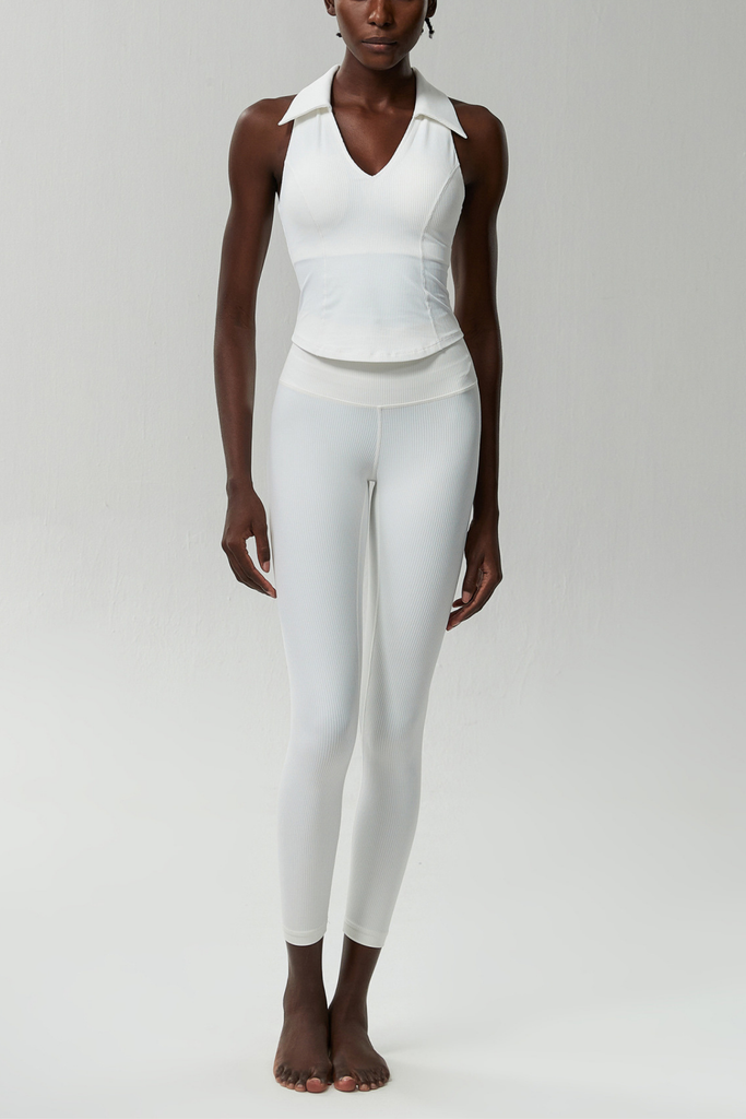 Stylish white dress | Beil Lapel Sleeveless Bodycon Top In White - Ideal for special occasions