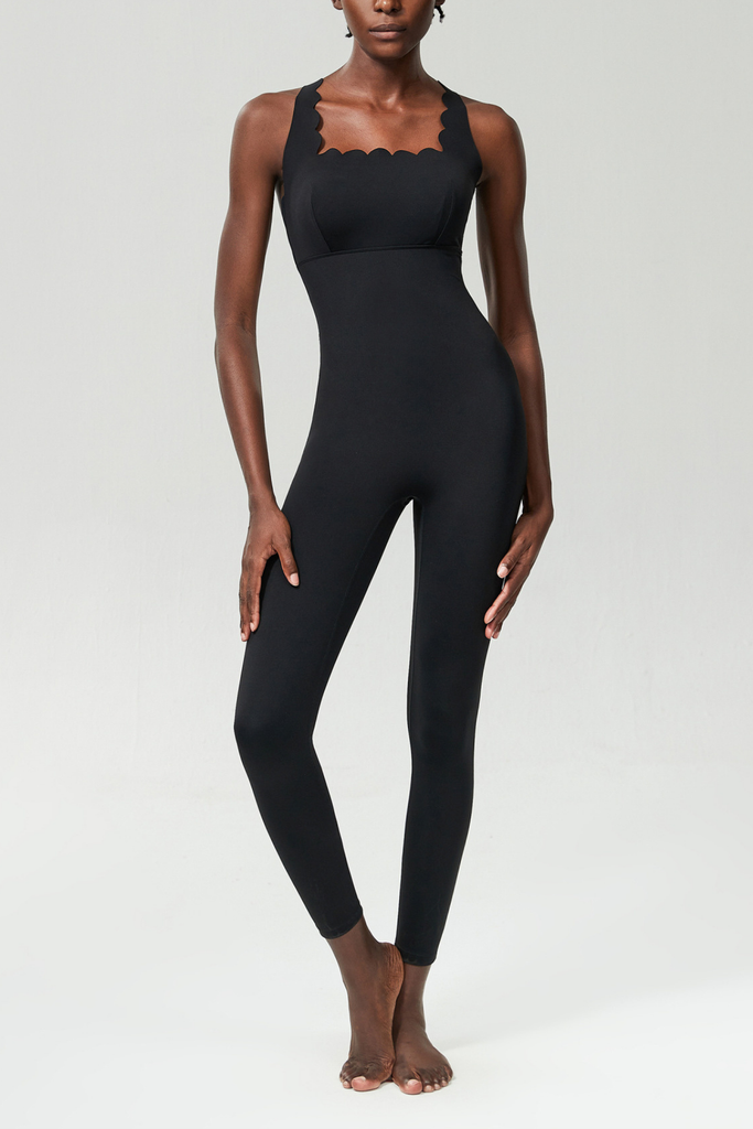 Stylish black dress | Bel Wave Cross Yoga Jumpsuit In Black - Ideal for special occasions