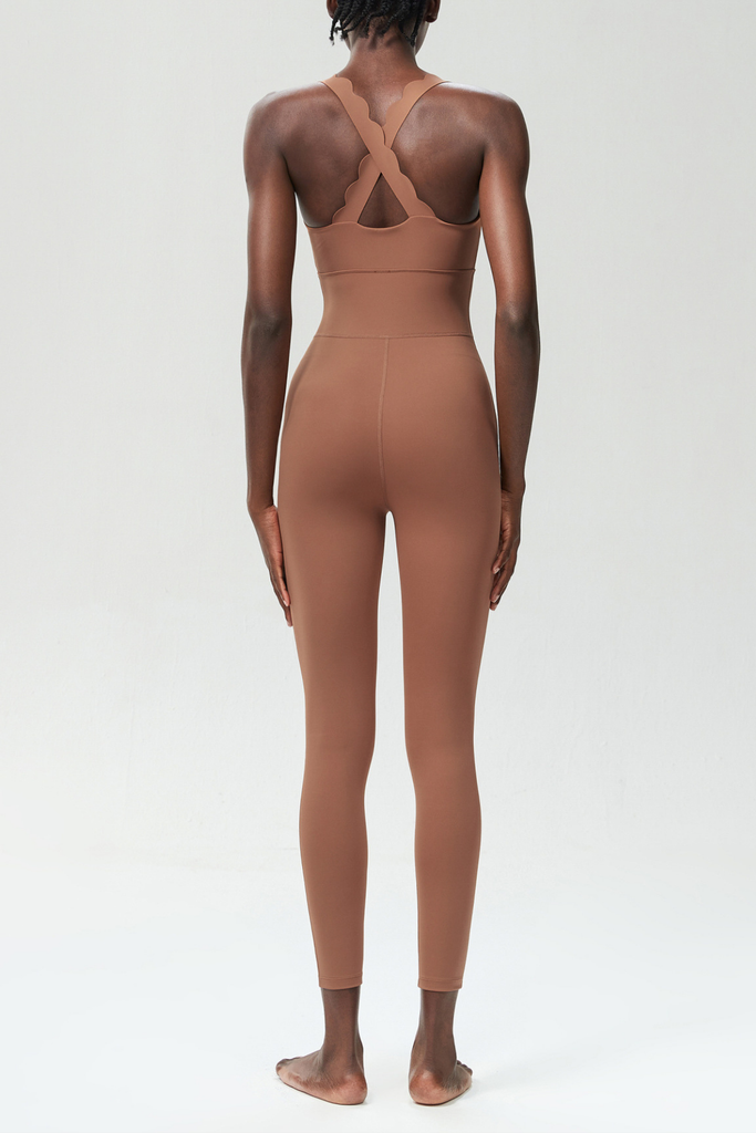 Shop  beautiful dress - Perfect for special occasions | Bel Wave Cross Yoga Jumpsuit In Khaki