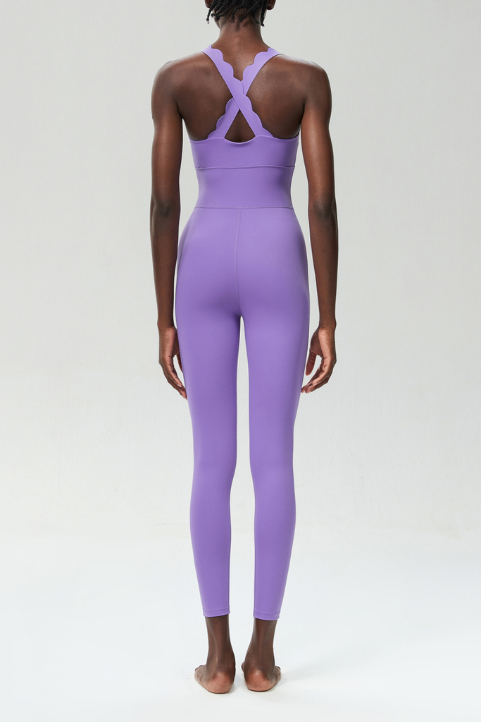 Shop  purple dress - Perfect for special occasions | Bel Wave Cross Yoga Jumpsuit In Purple