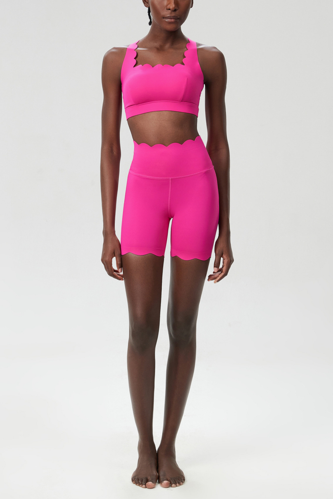 Stylish pink dress | Bela Cross Wave Bodycon Pants Set In Hot Pink - Ideal for special occasions