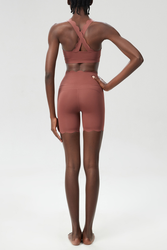 Bela Cross Wave Bodycon Pants Set In Khaki - Stylish beautiful dress for special occasions | Buy Online