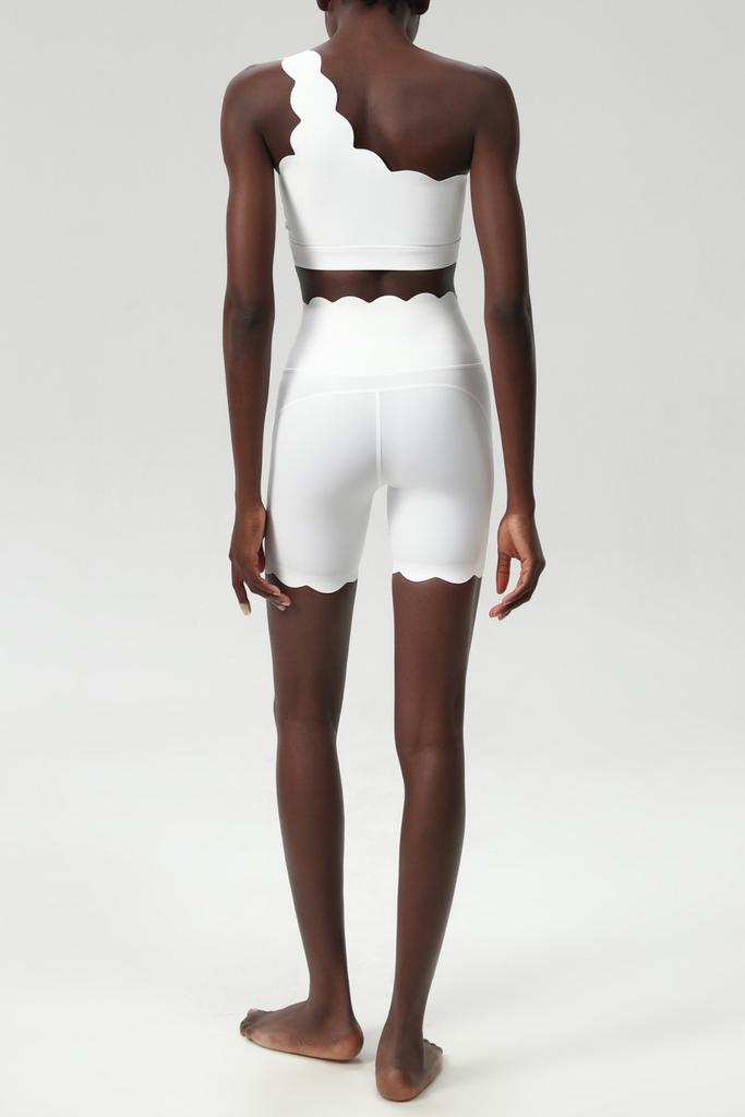 Shop  white dress - Perfect for special occasions | Bela One Shouder Wave Bodycon Pants Set In White